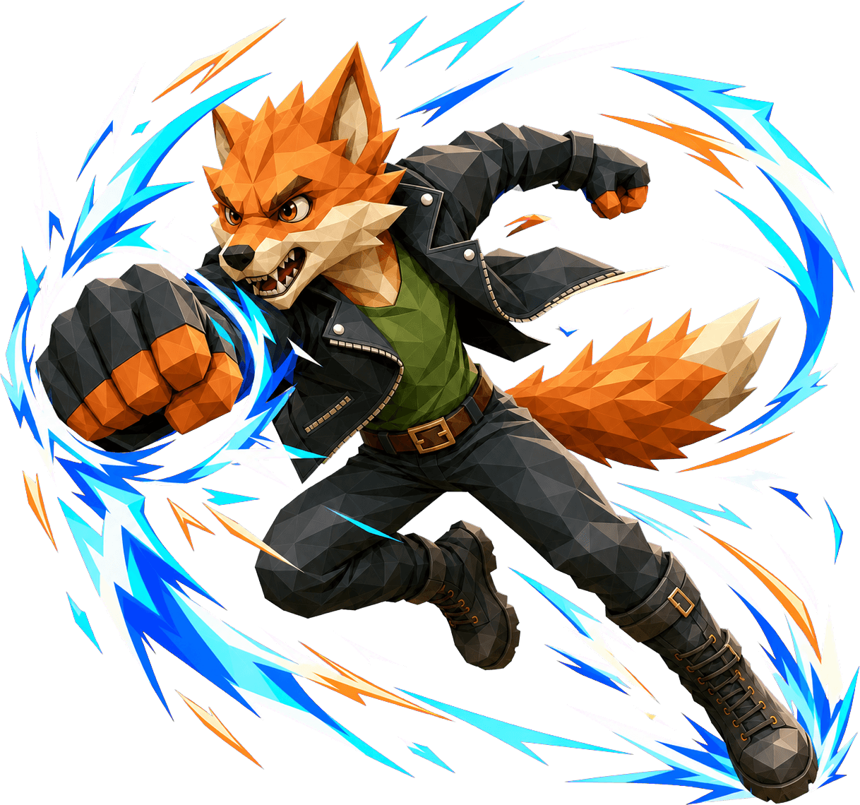 Fox counterattacking